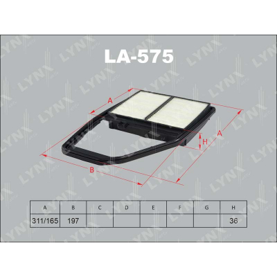 Фильтр воздушный HONDA CIVIC EU1/EU2/EU3/EU4/ STREAM RN1/RN2 LYNXauto LA575