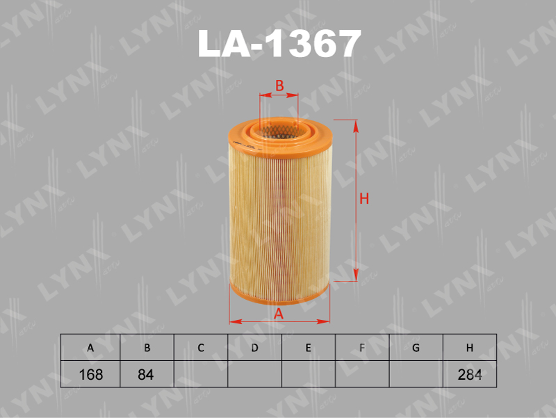 Фильтр воздушный CITROEN JUMPER 1994-2006/FIAT DUCATO 1994-2006/PEUGEOT BOXER 1994-2002 LYNXauto LA1367