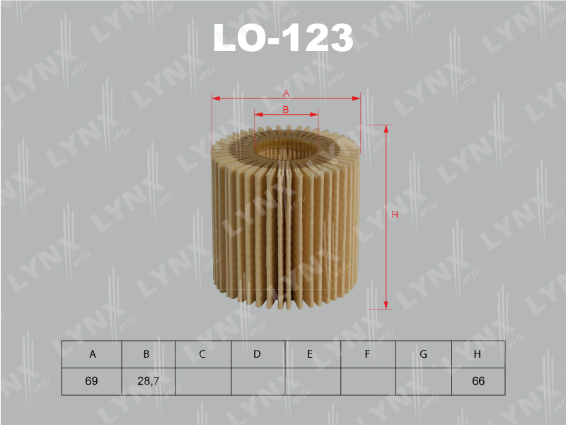 Фильтр масляный (элемент) LEXUS/TOYOTA ESTIMA GSR50W/MARK X ZIO (07-) LYNXauto LO123 (O-118)