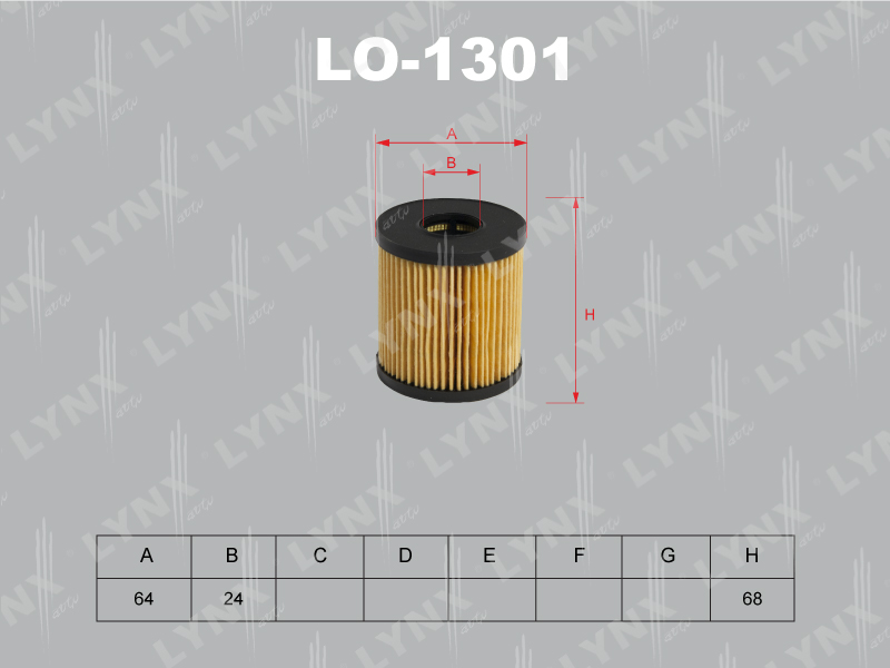 Фильтр масляный (вставка) Volvo (04-)/Ford Focus C-Max 2.0TDCi (03-)/ Peugeot 307 1.6HD (98-)/ 2.0HDI 1/04 LYNXauto LO1301