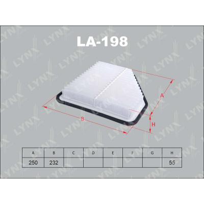 Фильтр воздушный TOYOTA VINGUARD 33(07-)/BLADE 15# LYNXauto LA198