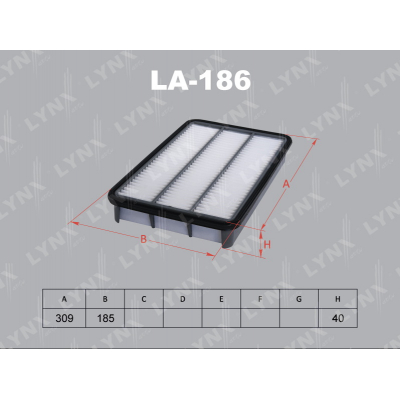 Фильтр воздушный TOYOTA AVALON MCX10/ WINDOM MCV20/MCV21/VCV10/VCV11/CAMRY GRACIA MCV21/MCV21W/MCV25W/SXV20 /SXV25/ CARINA ED ST200/ST202/ST203/ST205/ CALDINA ST210G/ST215G/ST215W/ST246W/ CURREN ST206/ST207/ST208/CORONA EXIV ST200/ST20 LYNXauto LA186