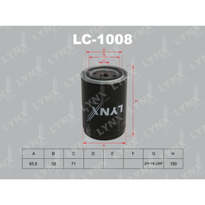 Фильтр масляный Audi A4/A6/A8/S6/80/90/100/200/Volkswagen Corrado/Golf III/Golf IV/Passat/Sharan/Vento LC1008 LYNXauto